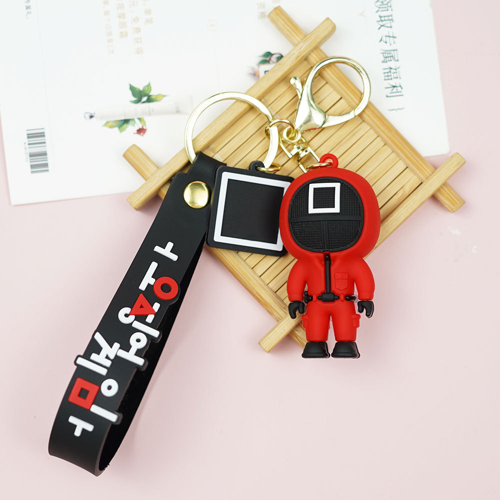 3D stereoscopic keychain pendant, cartoon squid doll keychain pendant details Picture