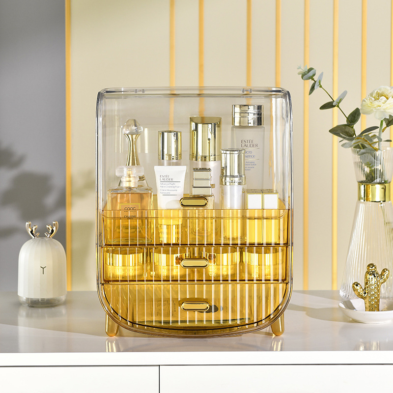 Light Luxury Cosmetics Storage Box Dresser Desktop Drawer Lipstick Box Skincare Advanced Acrylic Storage Rack Specification drawing