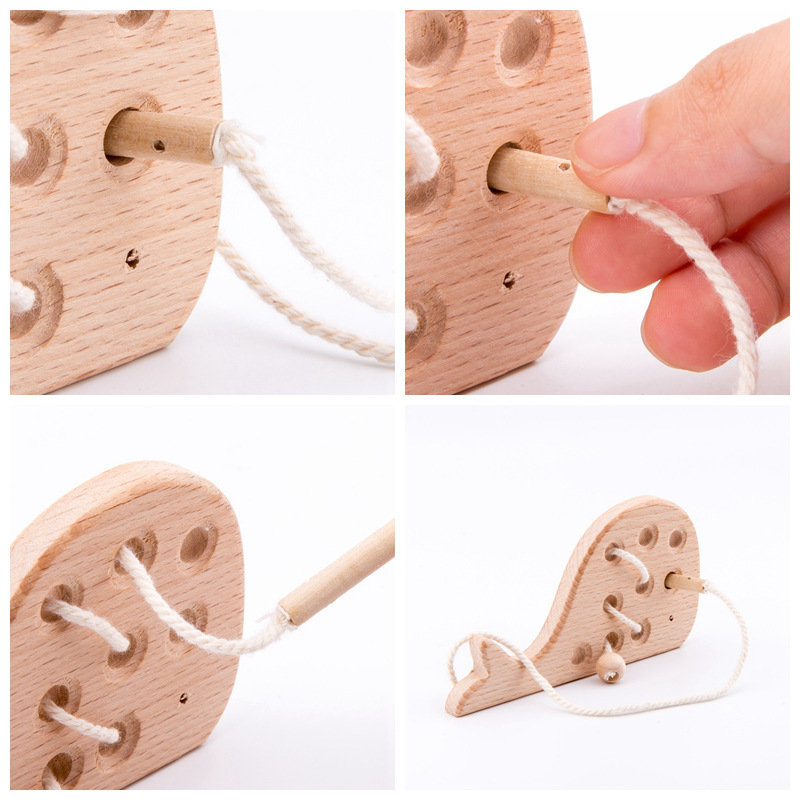 Zelkova threading animal toys para bebés y niños pequeños threading juguetes educativos tempranos juguetes cognitivos del cerebro Specification image