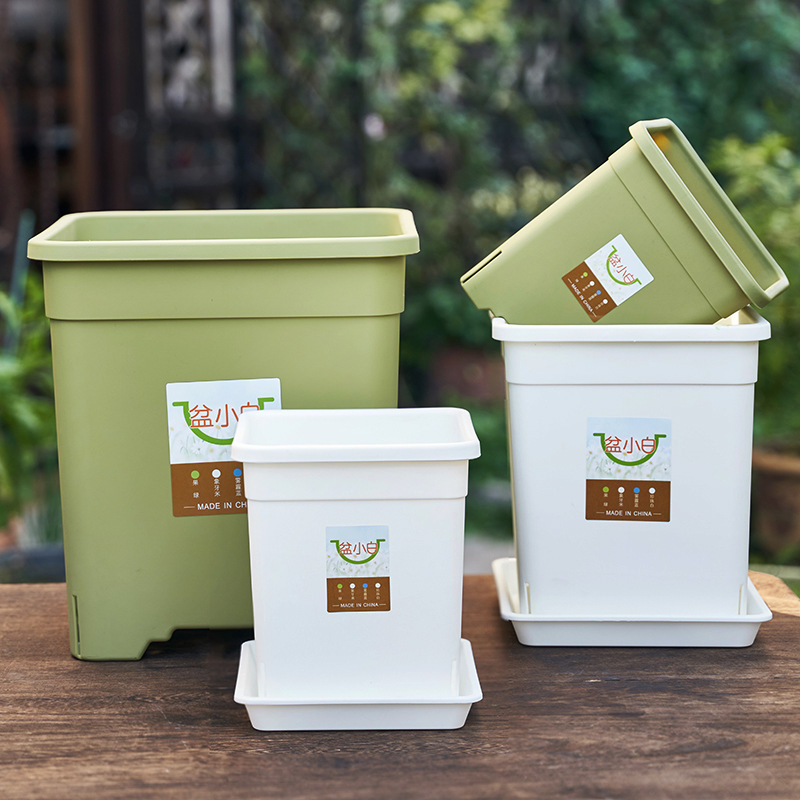Strawberry pot, square flowerpot, square pot, breathable and root control, green mountain gallon pot, third-generation potted plant, large plastic pot details Picture