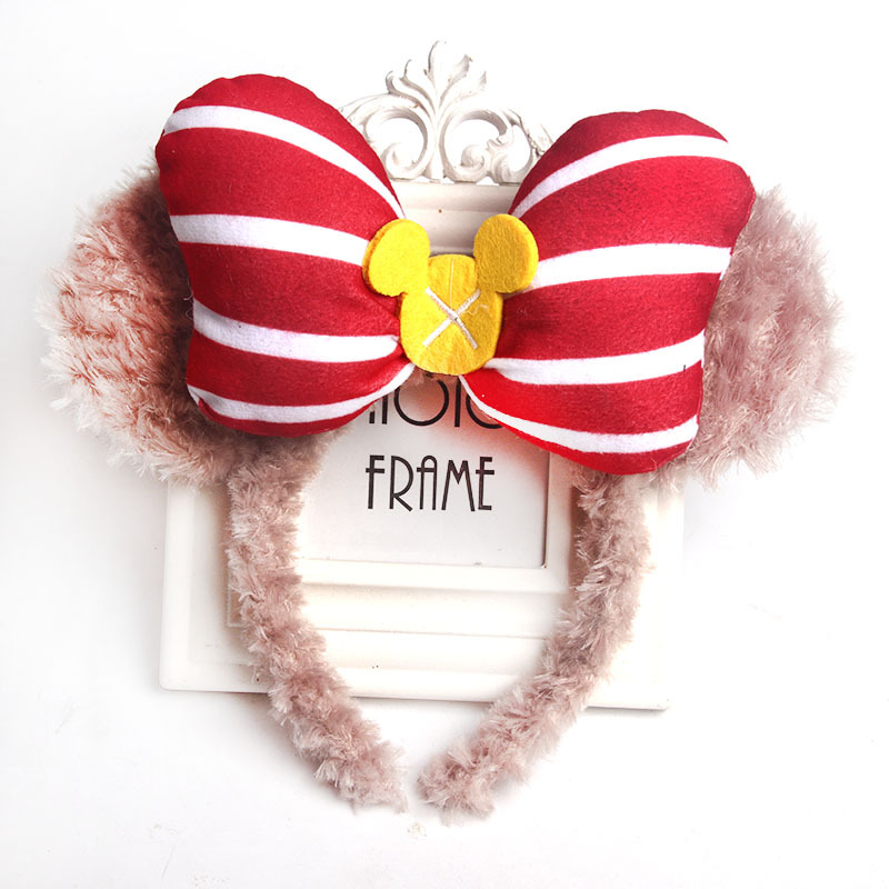Three-Dimensional Bow Plush Headband Cute Bear Hair Card Female Korean Net Red Son Sweet Super Shirley Rose Headband Item Picture