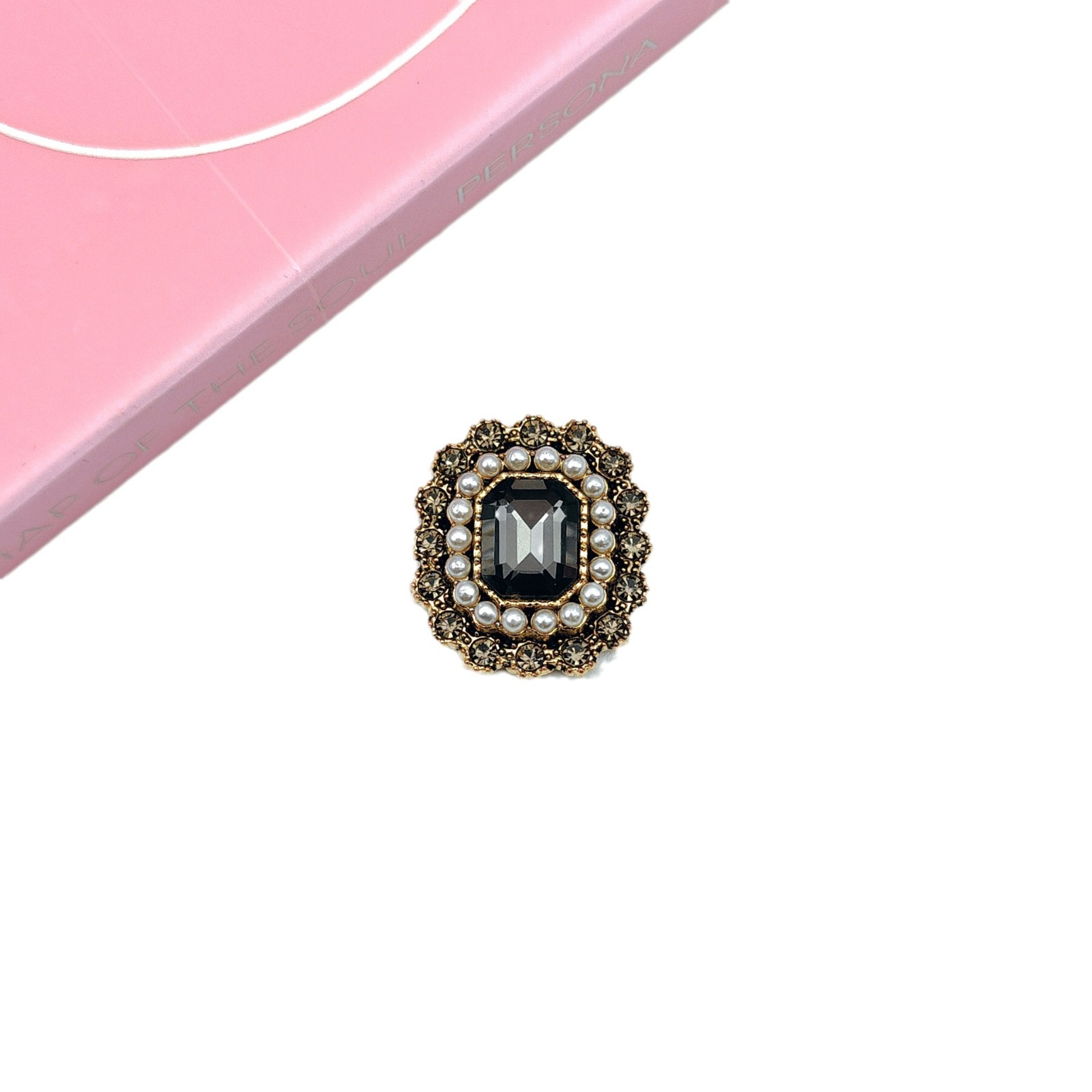 21*24MM合金珍珠镶水钻diy材料DIY配件头饰项链耳坠饰品白底实物图