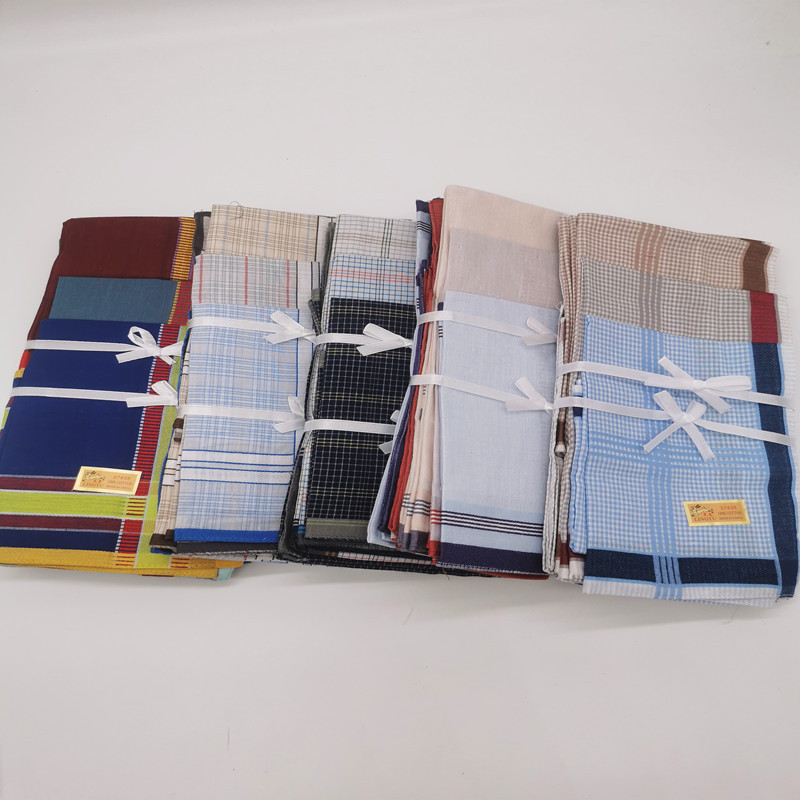 All-cotton handkerchief, old-fashioned cotton cloth handkerchief, hand-woven men's and women's handkerchief, 43x43cm, enlarged and dense sweat-absorbing square towel Specification image