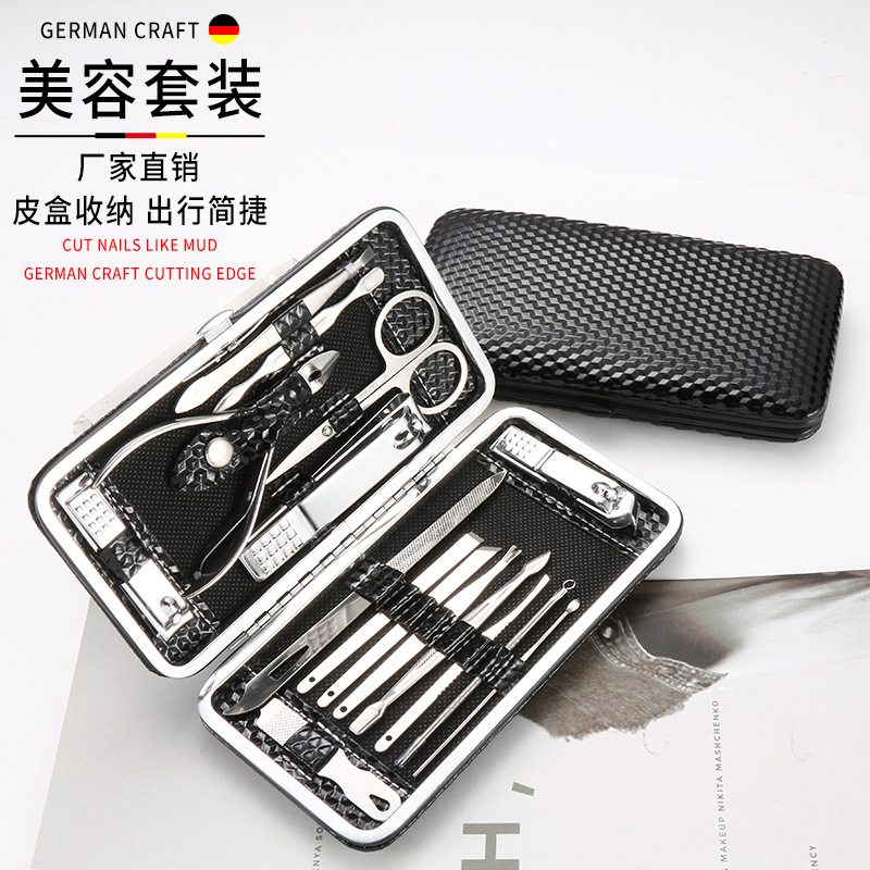 Bofriend negro más grande uñas herramientas juego de corte de uñas cortador de uñas cuchillo de pedicura pusher pusher wholesale