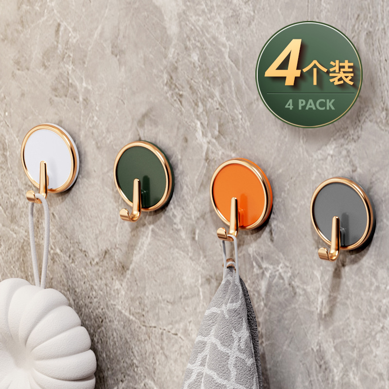 Light Luxury Hook Household Non-Punching Non-Trace Sticky Hook Bathroom Kitchen Wall Small Hook Key Clothing Hook Sticker details Picture