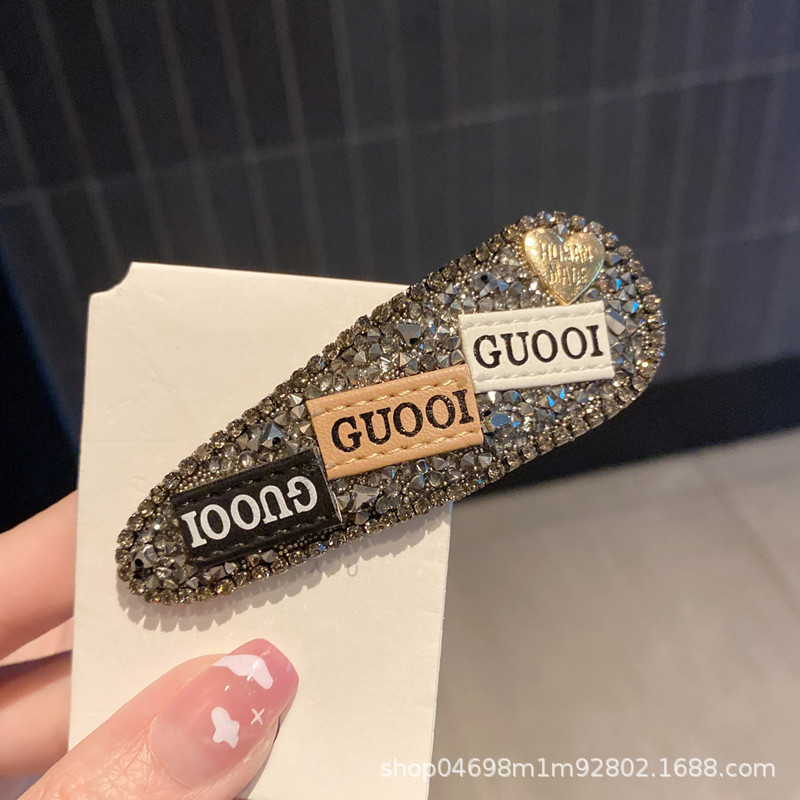 Korean Temperament Bb Hair Clip Net Red Ins Wind Hair Card Back Of The Head Broken Hair Clip Water Drop Type Clip Inlaid With Rhinobarn Top Clip Application Scenario