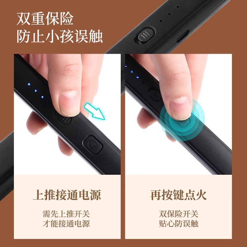 厨房点火器脉冲蜡烛电子煤气香薰点火棒家用充电款打火机长手柄详情图3