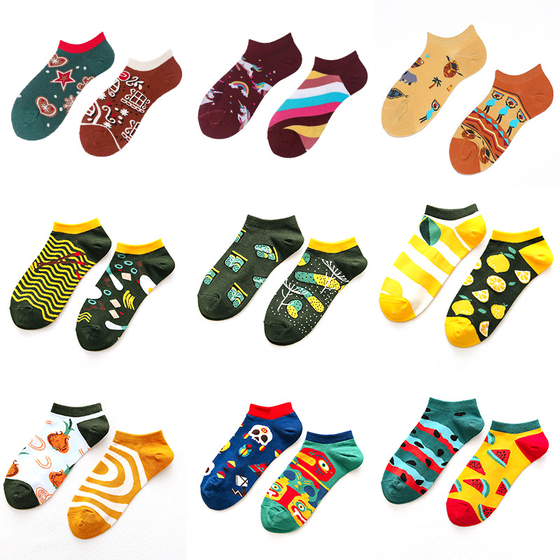 Spring And Summer New Ab Asymmetrical Ship Socks For Men And Women Couples Fashion Creative Tide Brand Ship Socks High Elastic Anti-Stripping Quality Tide Socks