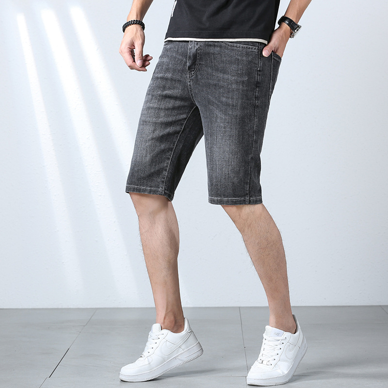 Men's summer new Korean style trendy loose, large-sized straight-leg mid-pants, stylish and casual capri pants for men Specification image
