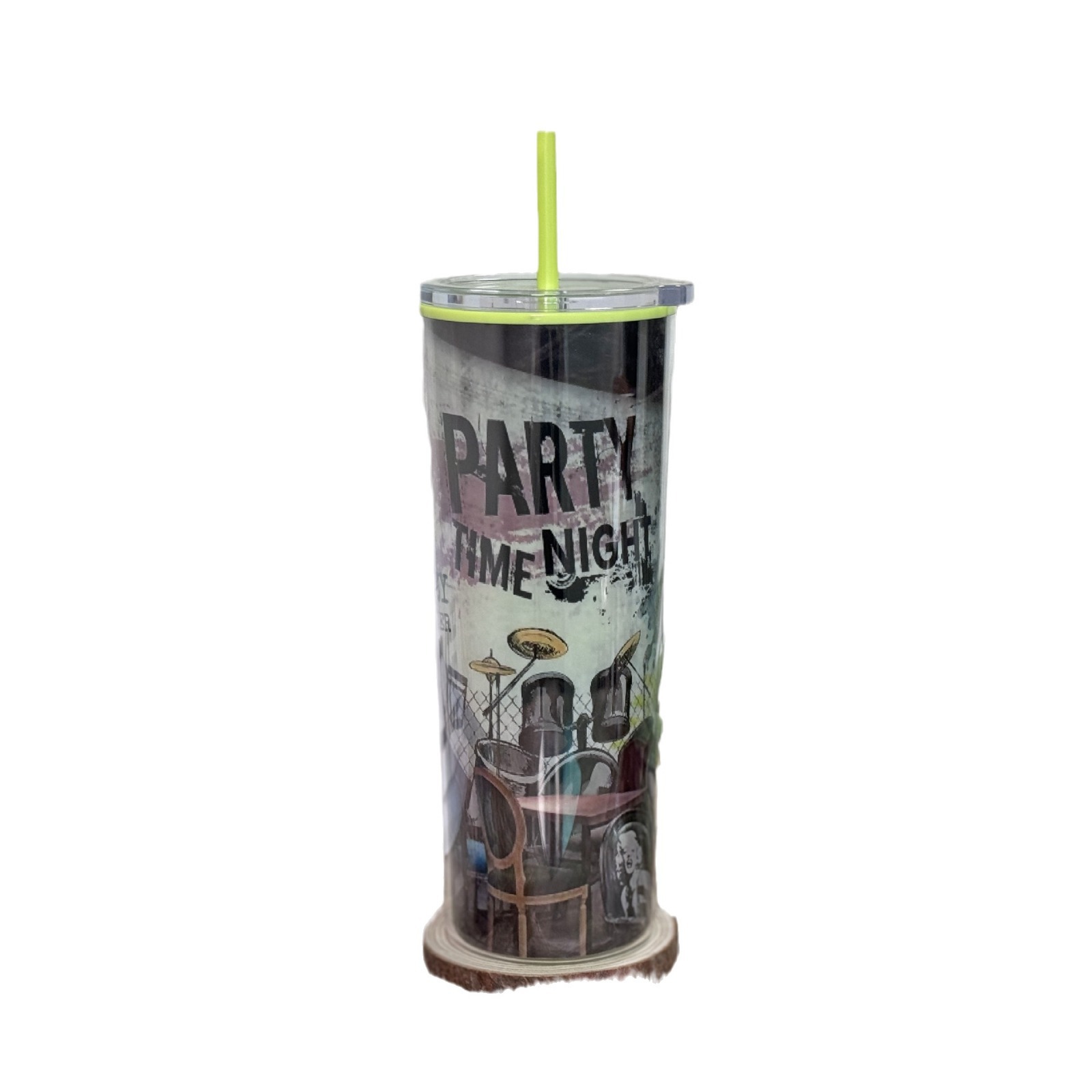 Cross-Border New Summer Net Red Plastic Straw Cup Large Capacity Double Plastic Cup Wholesale Creative Music Water Cup Item Picture