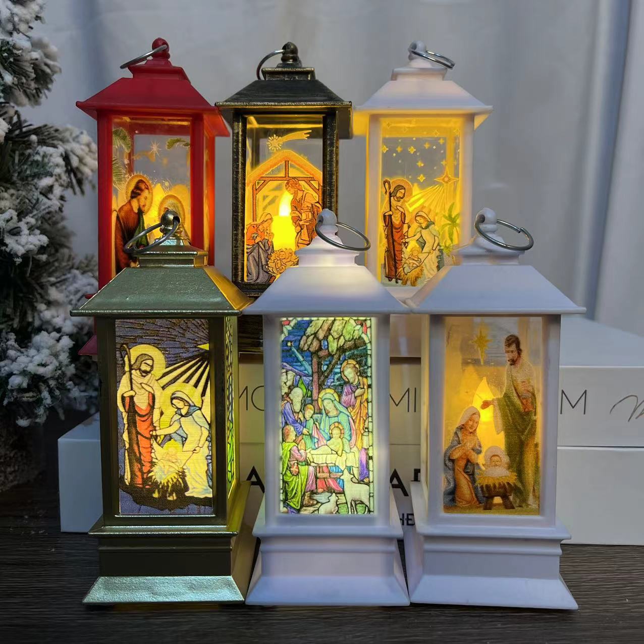 Christmas Decorations Christmas Oil Light Small Wind Light Simulation Flame Light Led Wind Light Candle Light Christmas Hand Light Specification drawing
