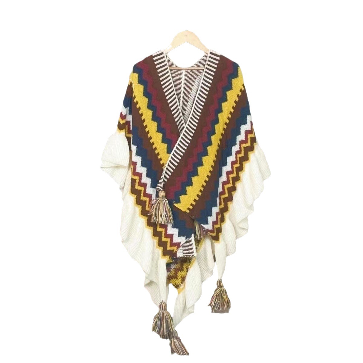 Bohemian travel Muerbian ethnic style shawl 2023 New style cape Retro tassel Cape Scarf wholesale Item Picture