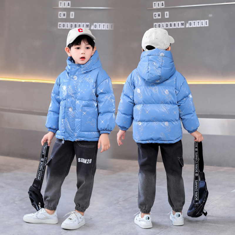 New children's down jackets for autumn and winter 2022, thickened printed down jackets for boys and girls, and down jackets for small and medium-sized children details Picture