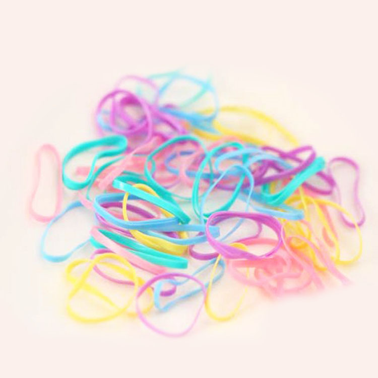 袋装糖果色强拉不断皮筋大小尺寸儿童发绳橡皮筋编发造型发圈发饰