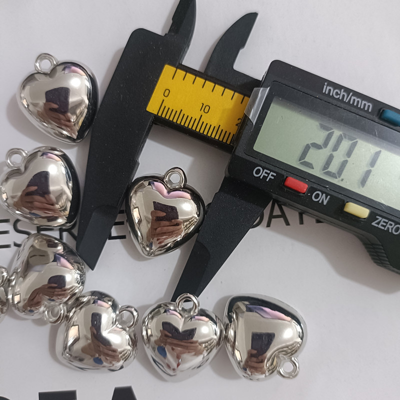 CCB银色桃心吊坠单吊心形塑料珠子DIY饰品配件批发礼品爱心形状详情13