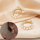 925银针新款珍珠C形耳圈韩国东大门时尚简约耳环轻奢个性耳饰显瘦