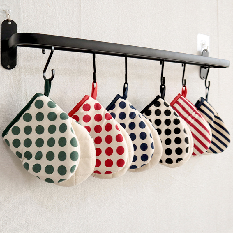 Oven Gloves Polka Dot Japanese Heat Proof Gloves Household Microwave Gloves Cotton Heat Insulation Gloves