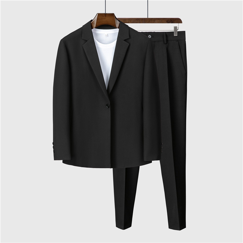 Spring thin Korean-style loose suit set for men, casual and mature style, small suit, cool and trendy jacket