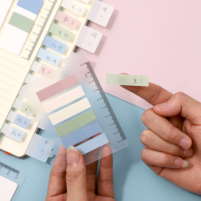 Factory wholesale of loose-leaf, Morandi color sticky notes, fresh and clean marks, note-taking, creative notes and fluorescent stickers details Picture