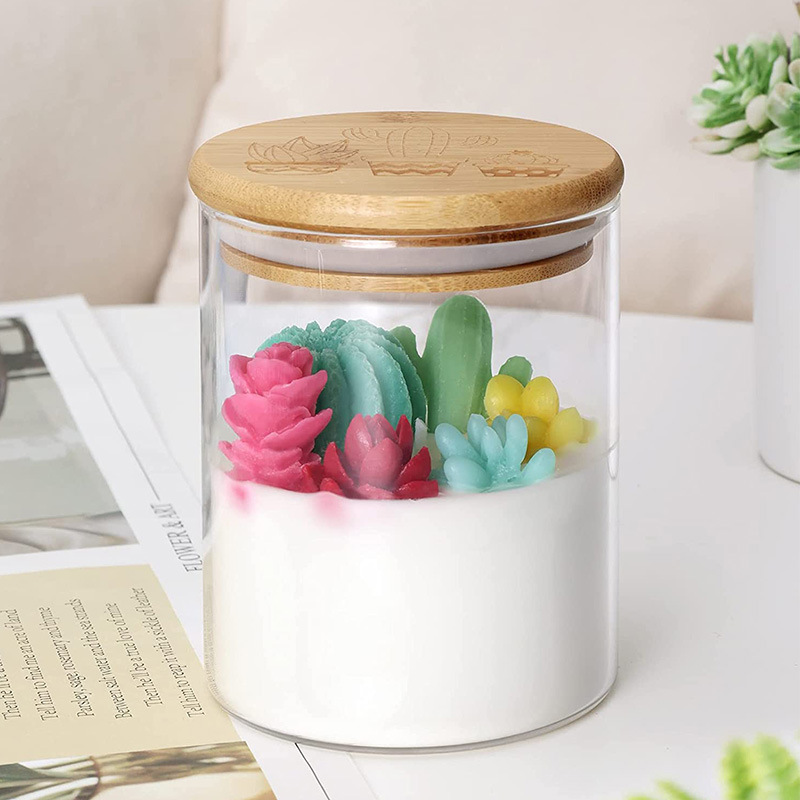 Scented Candle Cup Handmade Birthday Dress Valentine's Day Romantic Chinese Valentine's Day Christmas High Borosilicate Glass Candle Empty Cup Specification drawing