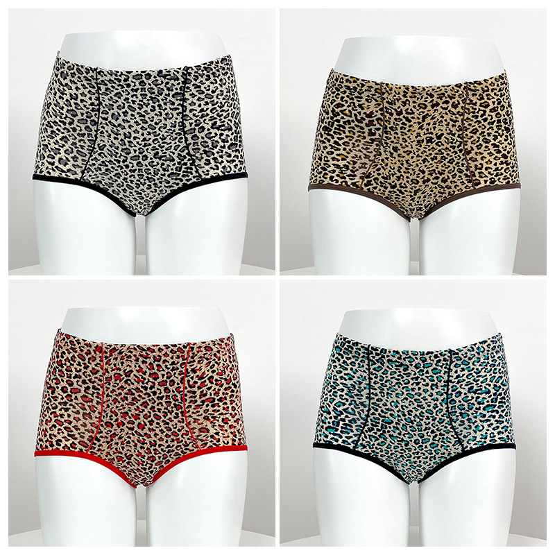 7553 verano al por mayor de las mujeres tamaño más grande coolless shorts cintura media alta sexy leopard hielo bragas de seda para mujeres Application Scenario