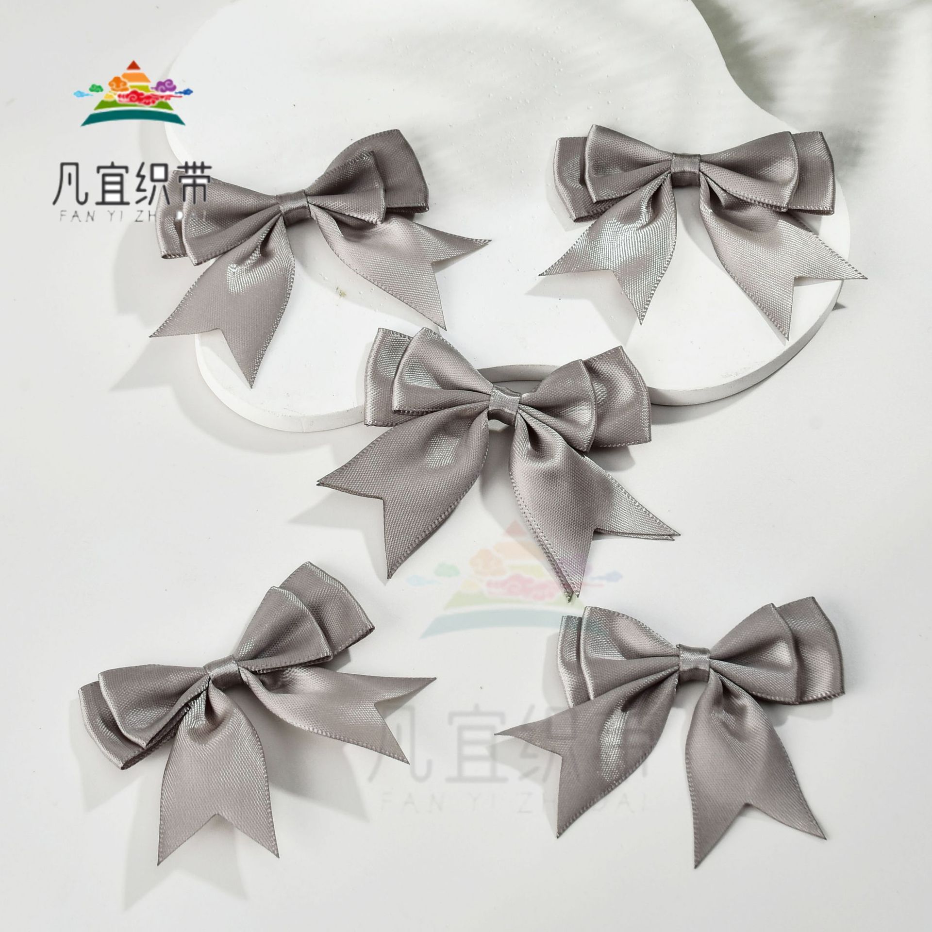 2.5cm polyester ribbon double-layer dovetail waist bow accessory factory direct sales DIY handcrafted small flower accessories pic 20