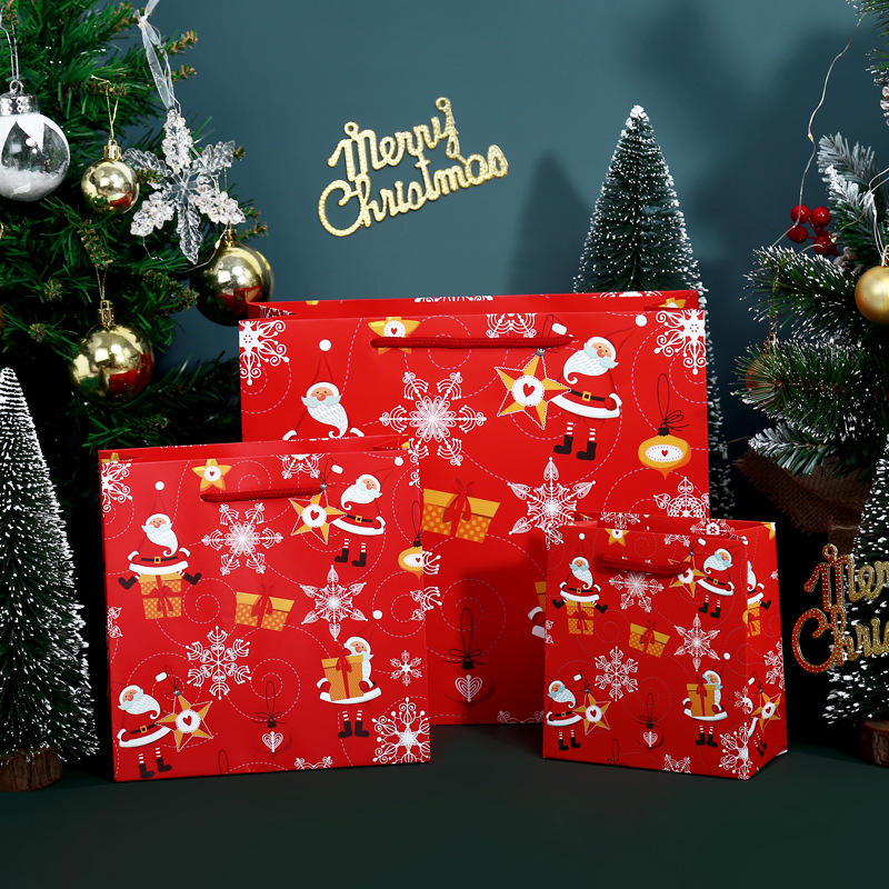圣诞节礼品袋手提袋圣诞老人礼物袋平安夜苹果包装袋圣诞纸袋现货圣诞礼盒详情图3