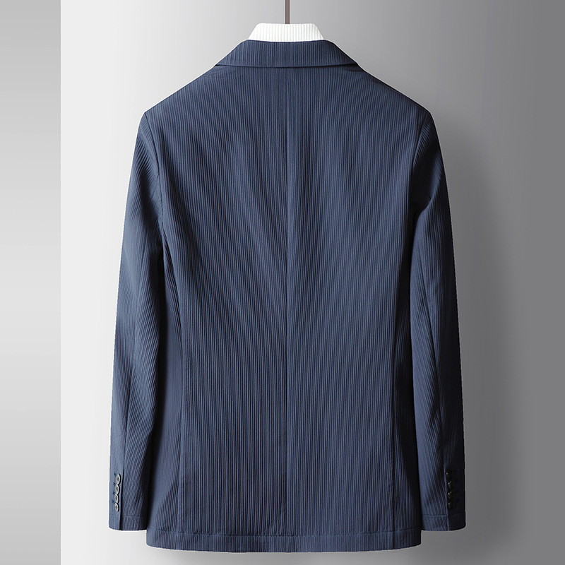 Hombre casual traje 2022 nuevo otoño de lujo ligero negocios solo oeste medio juvenil color sólido traje abrigo textura details Picture