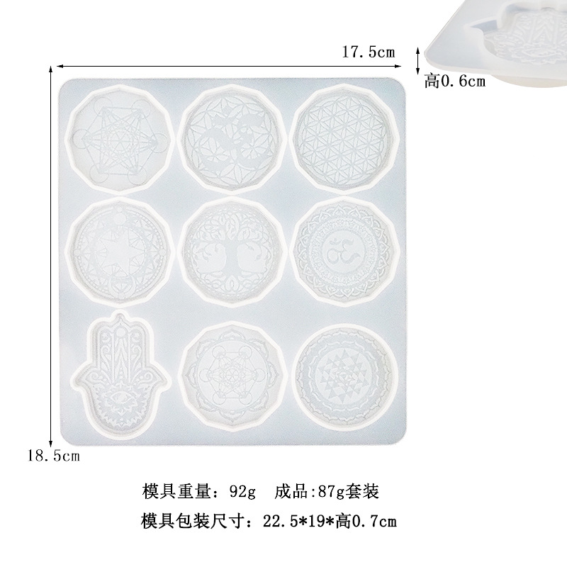 diy crystal resin mold, epoxy resin keychain, necklace, jewelry, display piece, handcrafted mirror silicone mold Item Picture