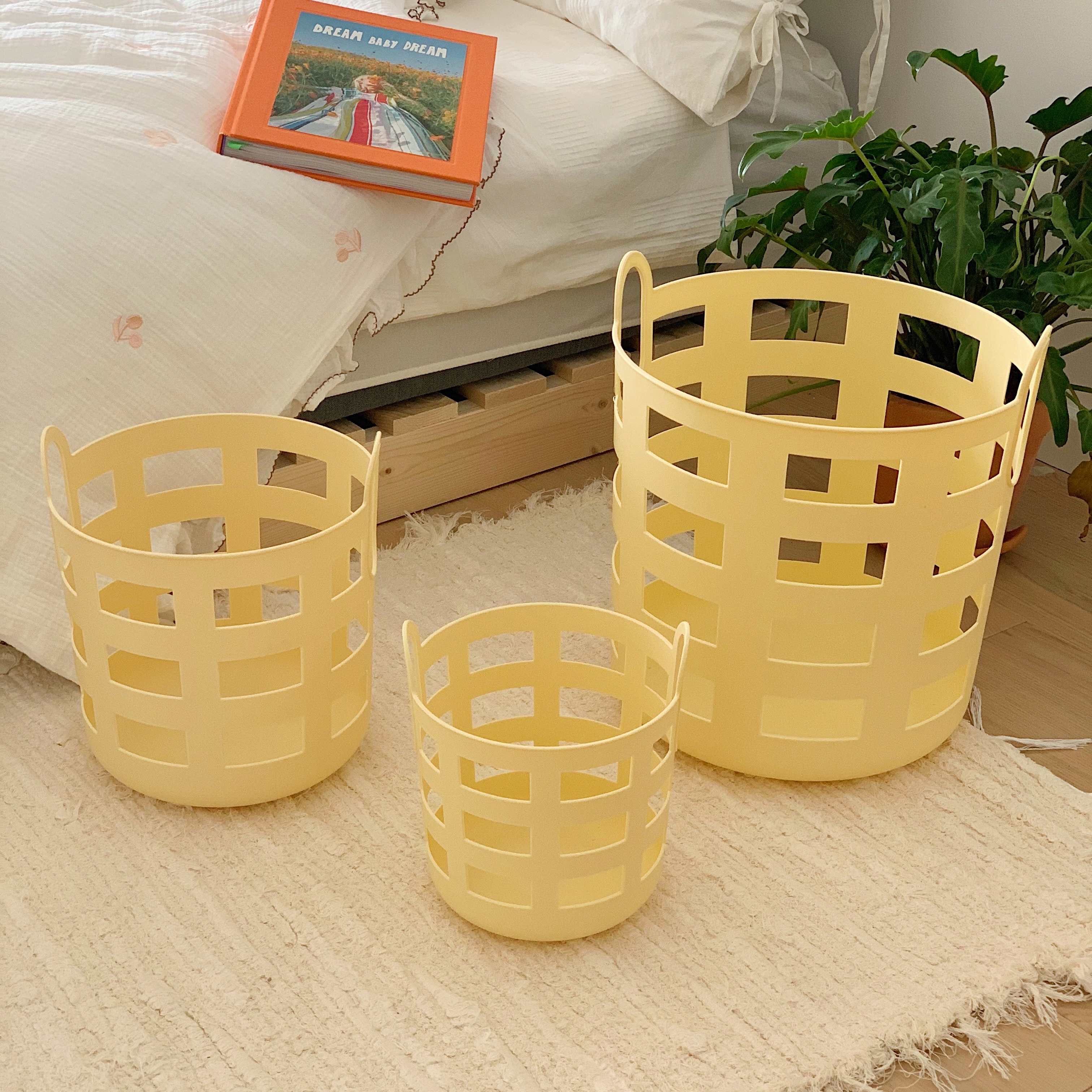 Ins Air Hollow Custard Dirty Laundry Basket Dirty Clothes Storage Basket Home Storage Basket Bedroom Bathroom Storage Basket Linda Item Picture