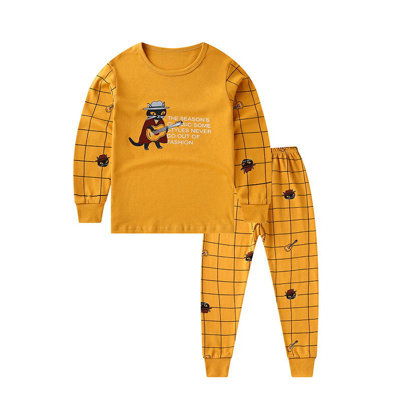 3F Children's thermal underwear and long Johns set, pure cotton children's set, cotton base layer, cartoon for women and men, trendy wholesale pajamas and home wear Item Picture