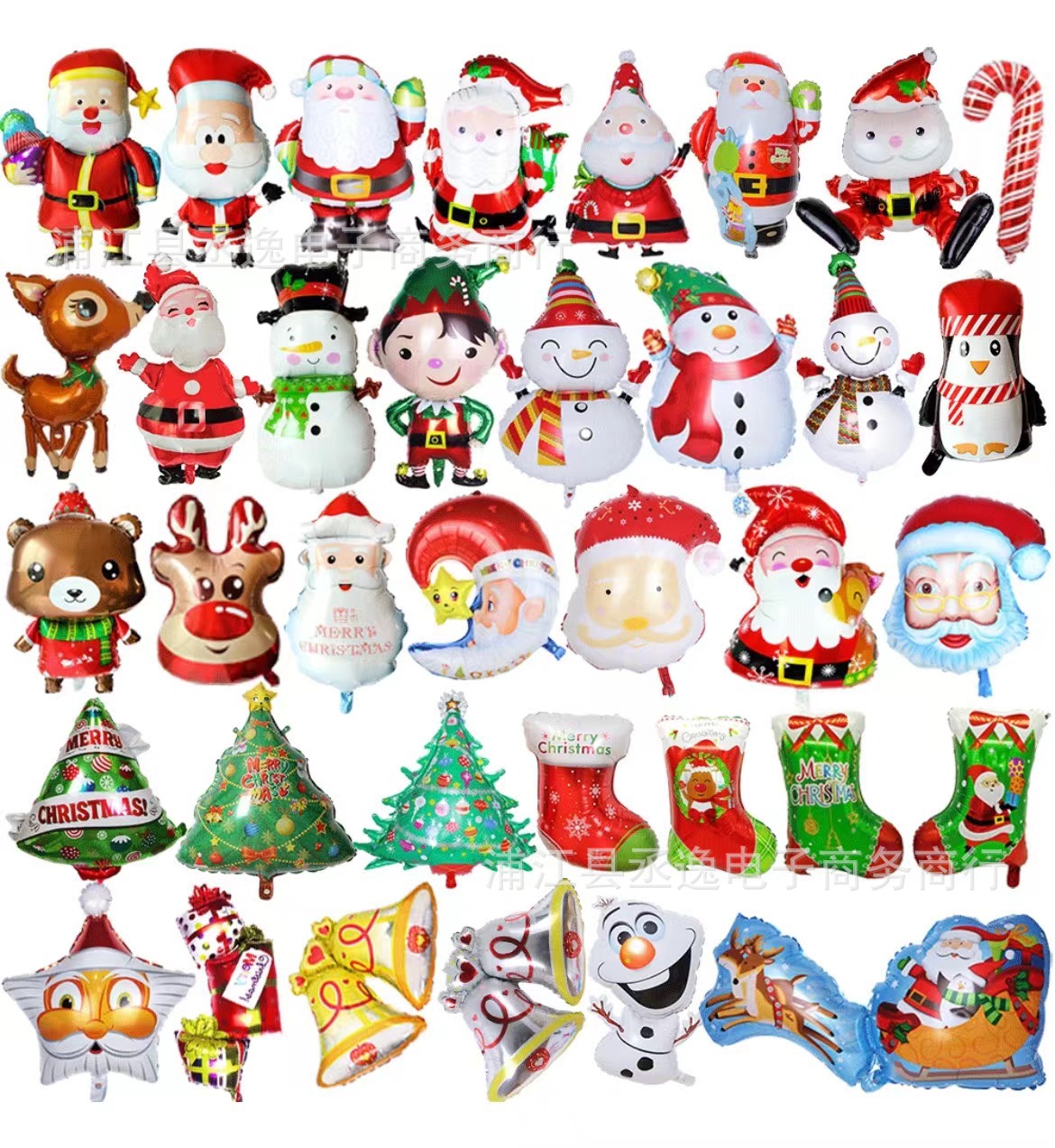 Cross-border best-selling Christmas series aluminum film balloon Christmas tree, Snowman, Santa Claus, reindeer party decoration