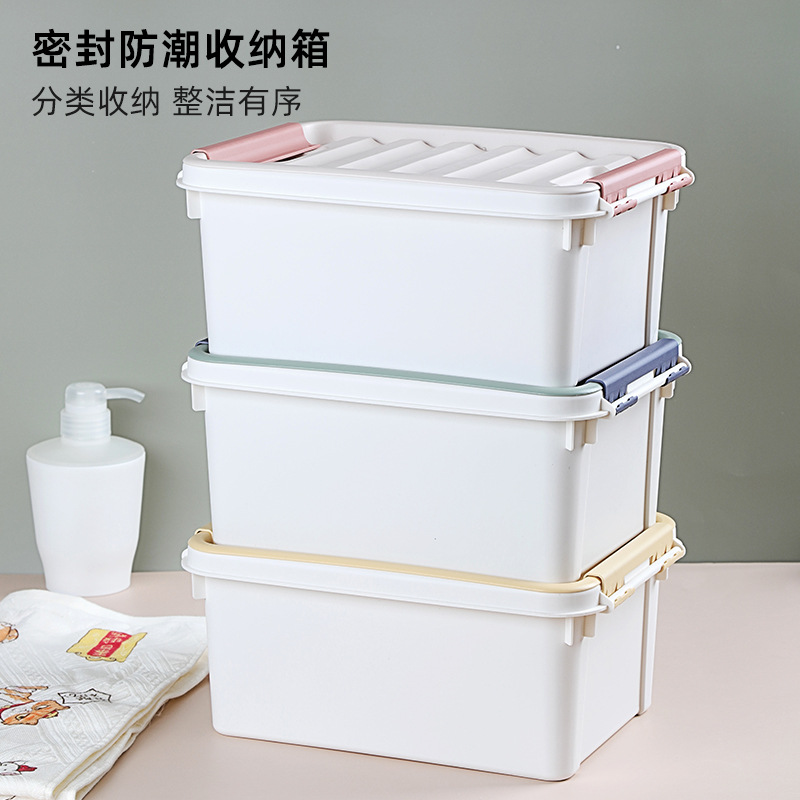 Clothing storage box wholesale sealed moisture-proof wavy wardrobe storage box Oversized household plastic storage box full figure