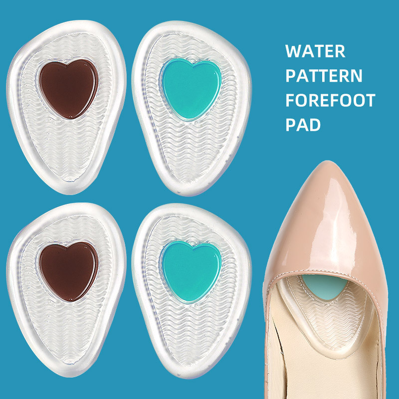 Foot guard half-size pad, transparent GEL high-elasticity shock-absorbing and pressure-reducing, wavy texture wear-resistant crystal invisible forefoot pad Specification image