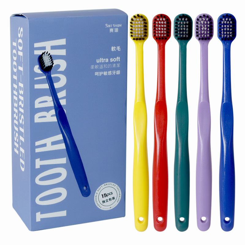 15 adult wide head soft bristle toothbrushes for tooth guard cleaning Item Picture