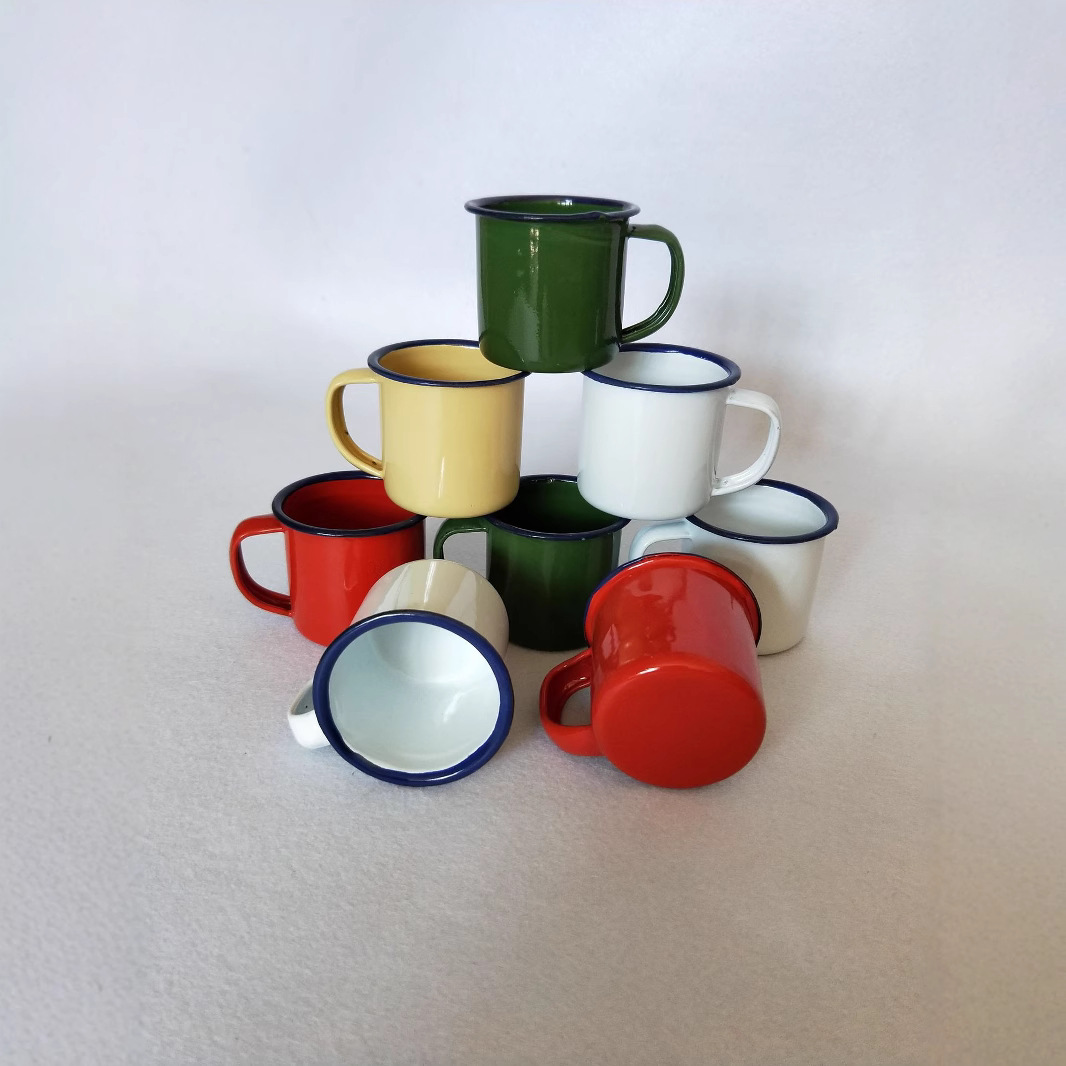 150ML enamel cup, nostalgic and retro small wine cup, children's water cup, can be printed with LOGO, hot pot and skewer cup, colorful cup Application Scenario