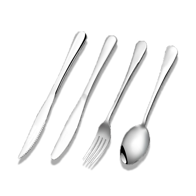 High-End Steak Knife And Fork Set Home Western Stainless Steel Tableware Cutting Steak Knife, Fork And Spoon High-Grade Tableware Three-Piece Set Item Picture