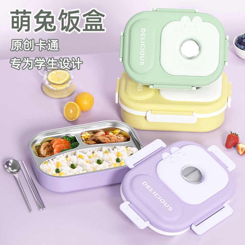 Amazon cross-border 316 stainless steel insulated lunch box, convenient student lunch box for work, microwave and cafeteria lunch box
