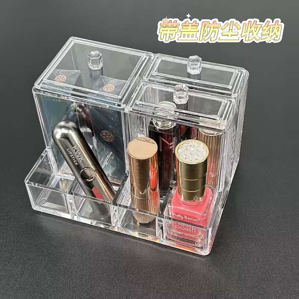 Cosmetics Lipstick Transparent Storage Box Desktop Finishing Display Acrylic Material More Durable Multi-Functional Makeup Brush details Picture