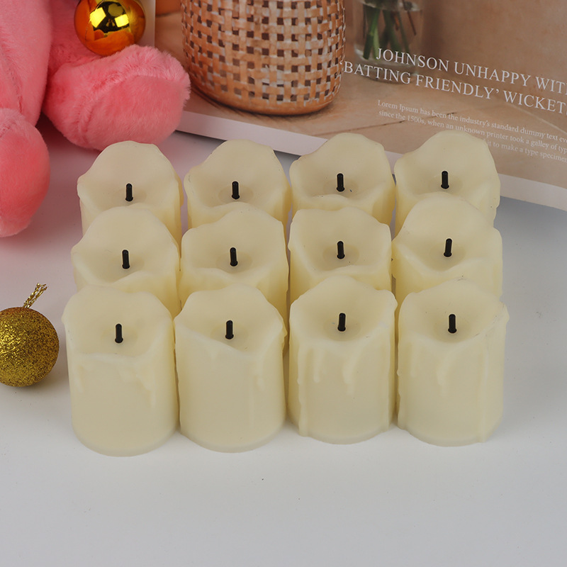 Factory direct sales of Black Heart Tearful Little Tea Wax simulation led electronic candles, smokeless wedding decoration and festival decoration