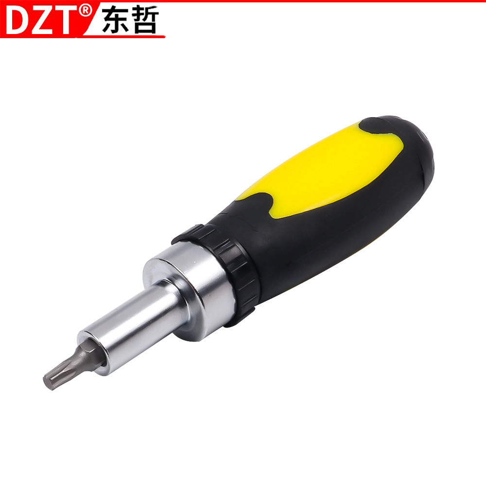 Screwdriver straight handle 1/4 bit forward and reverse ratchet handle wrench 6.35mm screwdriver bit screwdriver set Item Picture