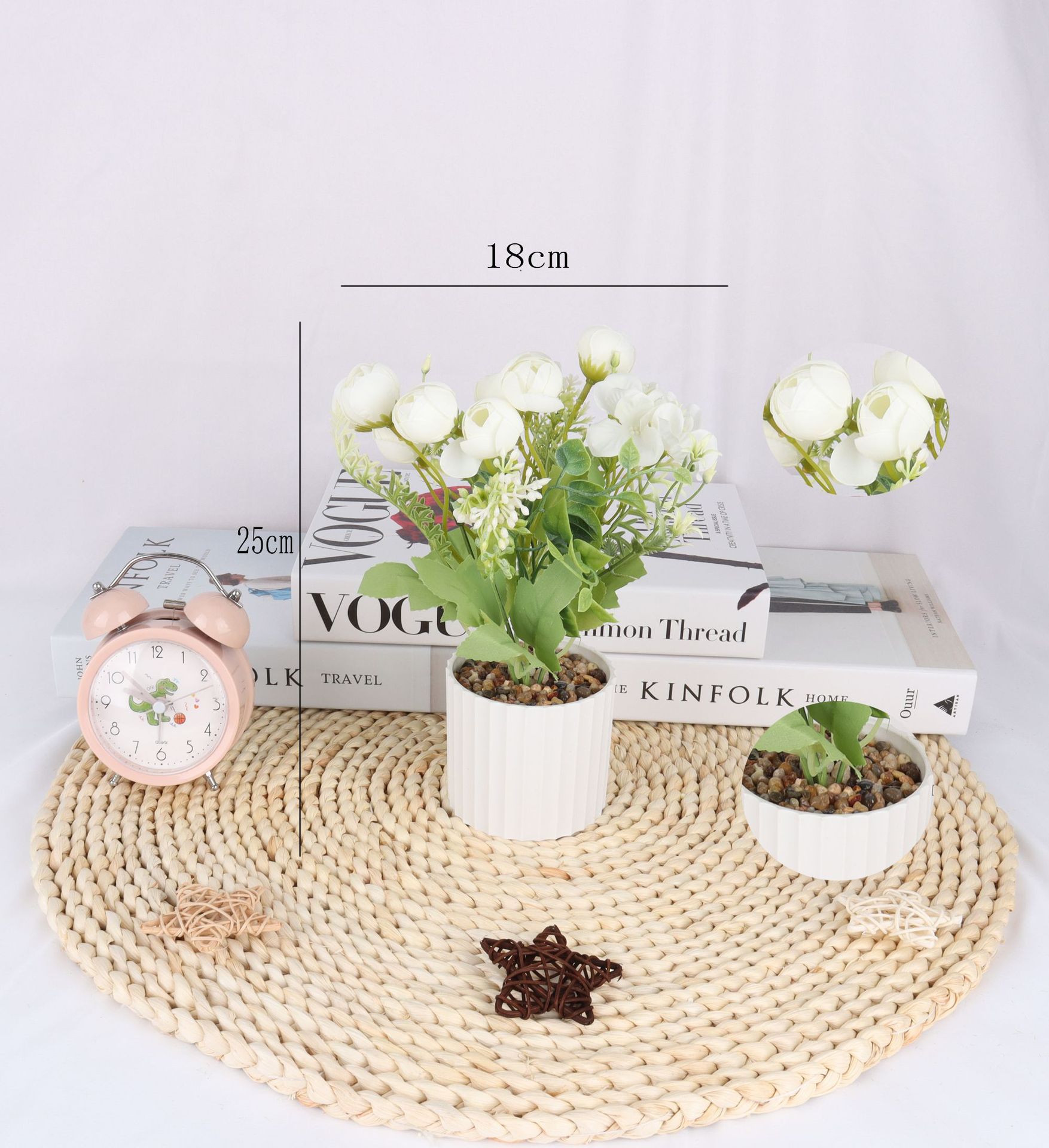 Simulated snow bud potted plants/simulated flower bonsai/simulated flower creative indoor small ornaments/Amazon factory direct details Picture