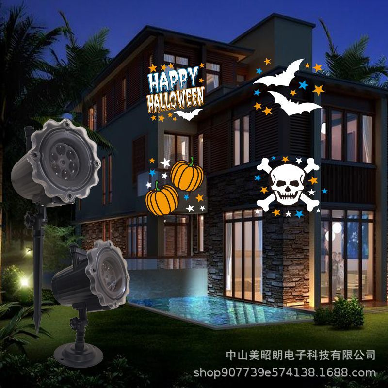 European and American Christmas projection lights, high-brightness card-inserting LED lawn lights, non-fading, multi-pattern film manufacturer supply