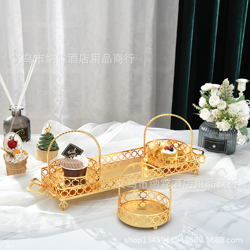 Light Luxury Metal Dry Fruit Snack Tray Living Room Fruit Tray Household Ktv Division Nut Snack Tray Storage Box Specification drawing