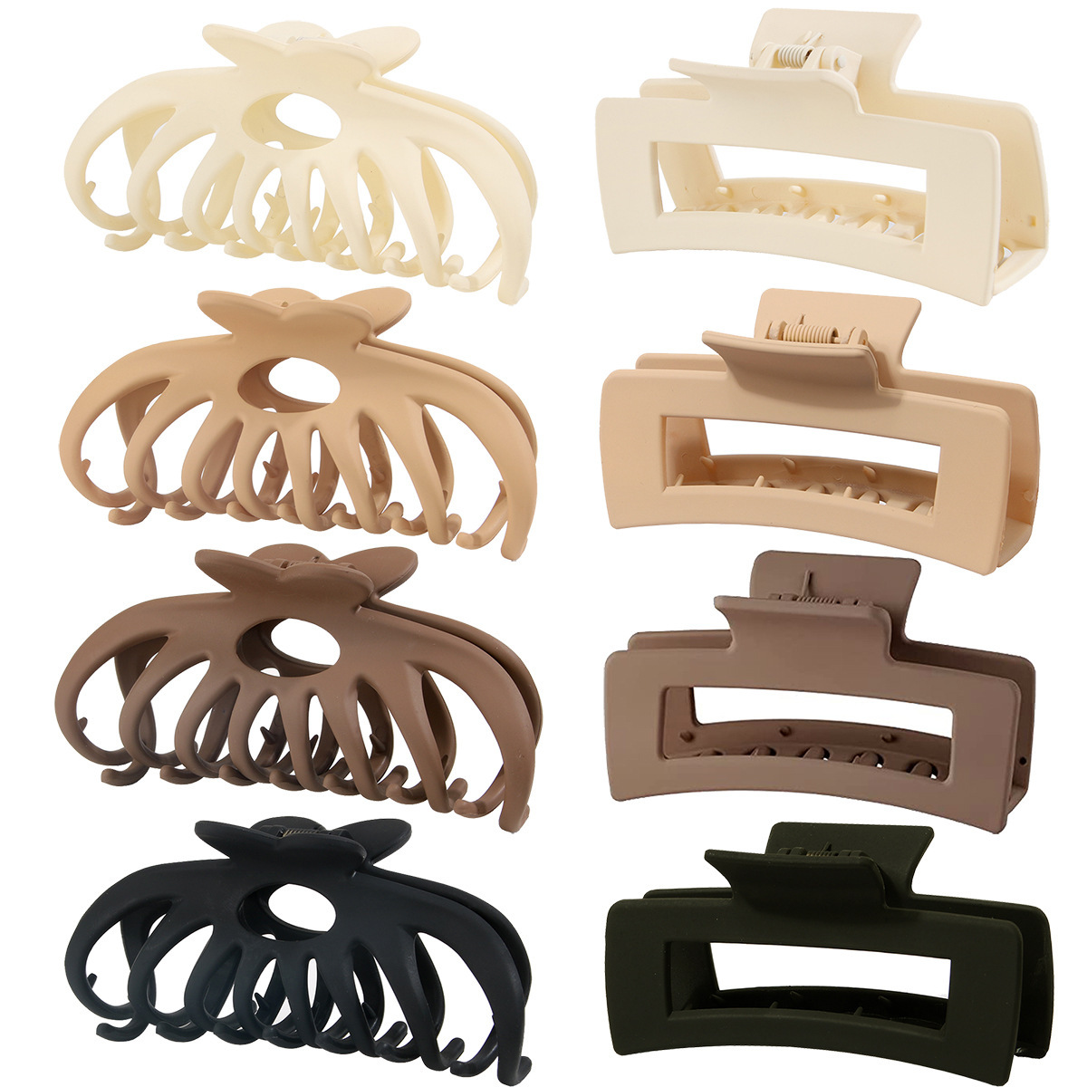 Crossover amazon nuevo ps plástico nubuck grip hairclip simple quilla pelo garra conjunto combinado clip tiburón Specification image