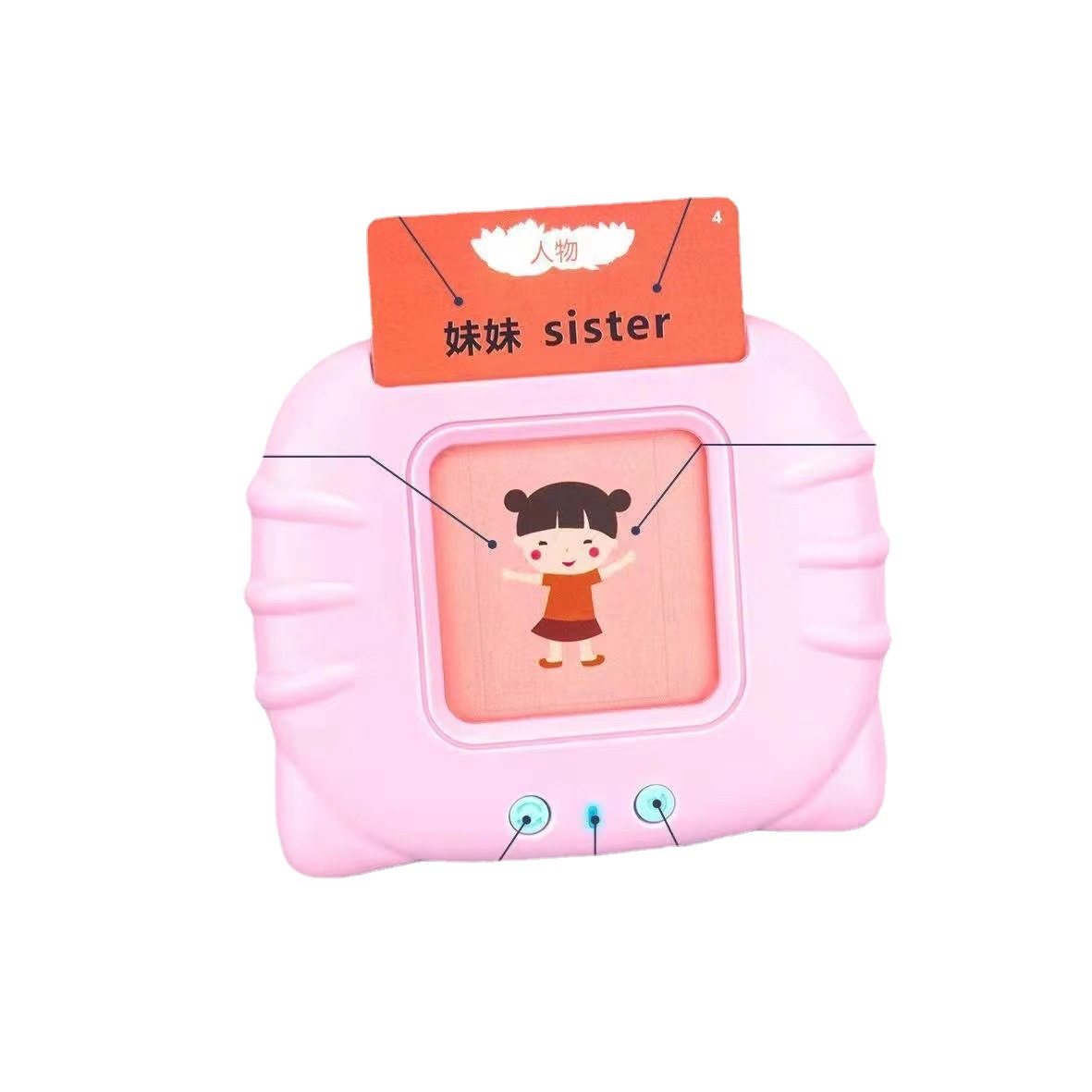 Educational early education card machine for children 1-3-6 years old bilingual Chinese and English enlightenment cognition and character recognition card learning machine toy Item Picture