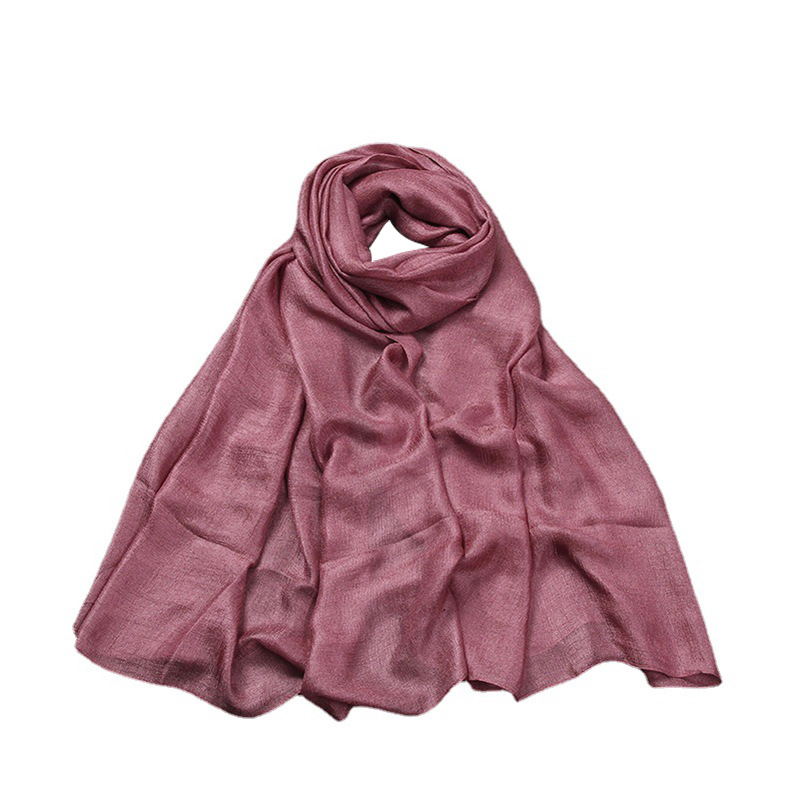 New best-selling linen solid color scarves, fashionable and versatile, simple and long linen silk scarves, soft and skin-friendly scarves wholesale Item Picture