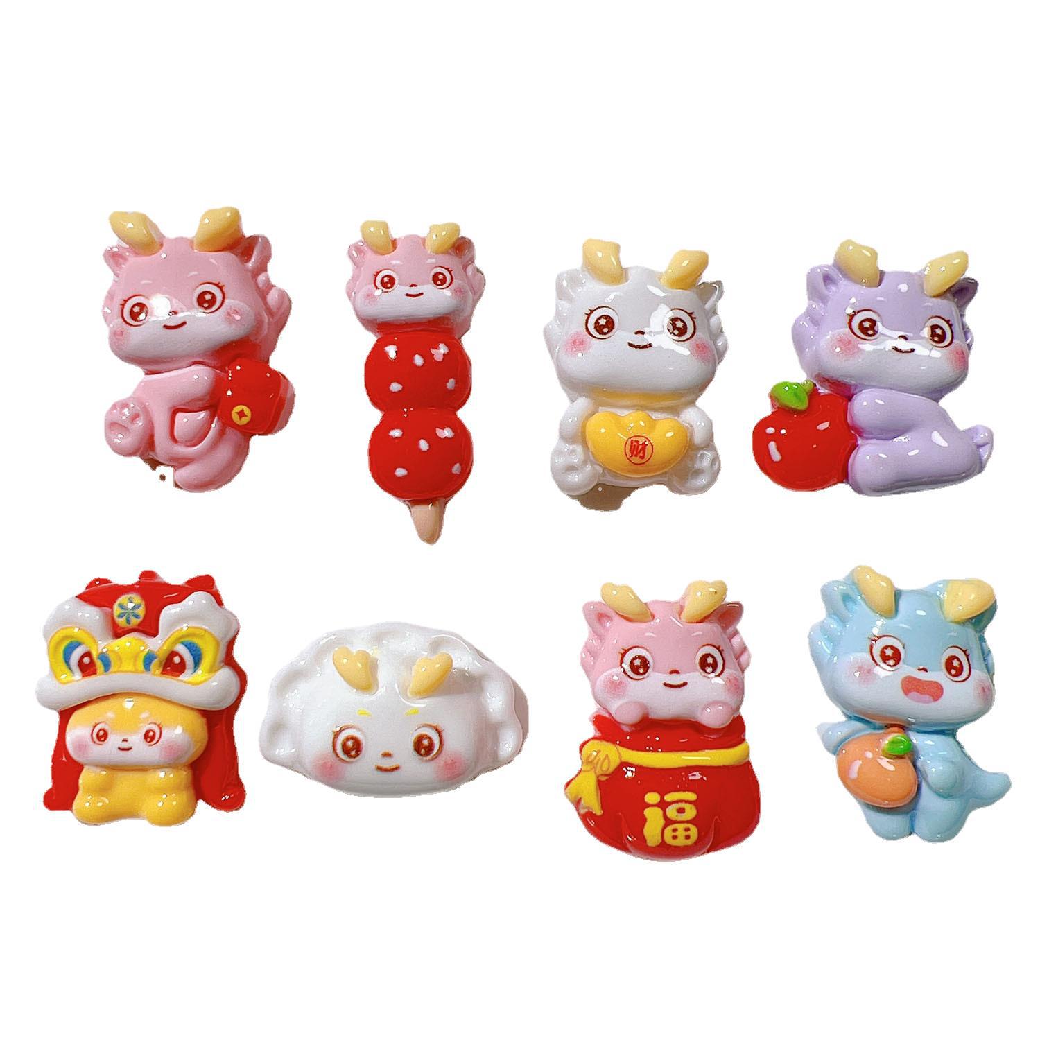 Resin Accessories Wholesale Diy Accessories Handmade Materials Shoe Fastener Hat Cream Glue Children's Headwear New Year Dragon Item Picture