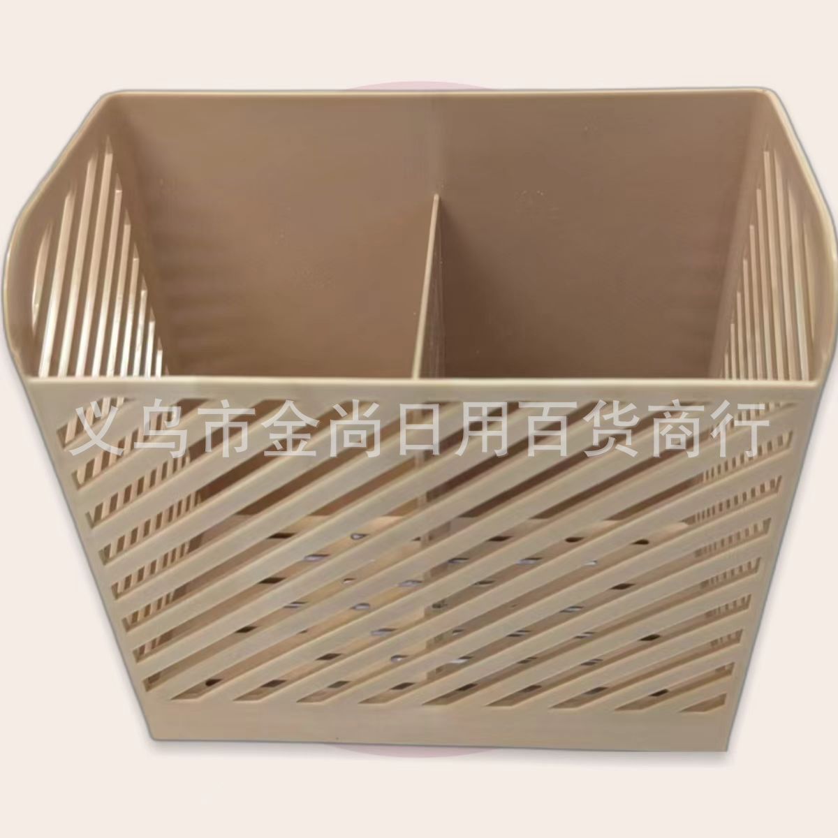 New creative plastic room cutlery cage, plastic pen holder, chopstick cage, two-compartment chopstick stand, draining water 筷笼 Specification image