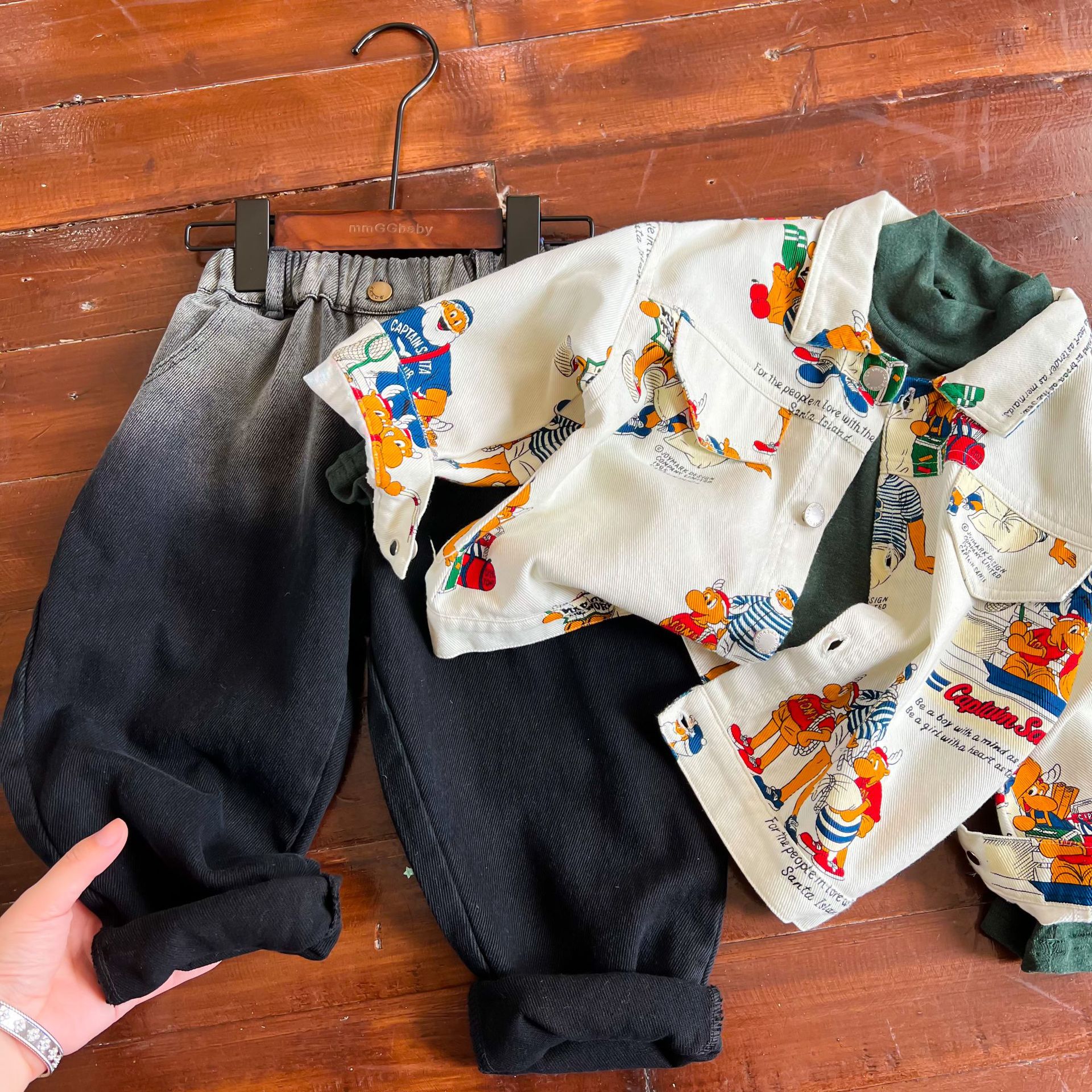 Gradient color jeans, children's pants, autumn and winter casual pants, girls' pants, 2022 autumn and winter new arrivals details Picture